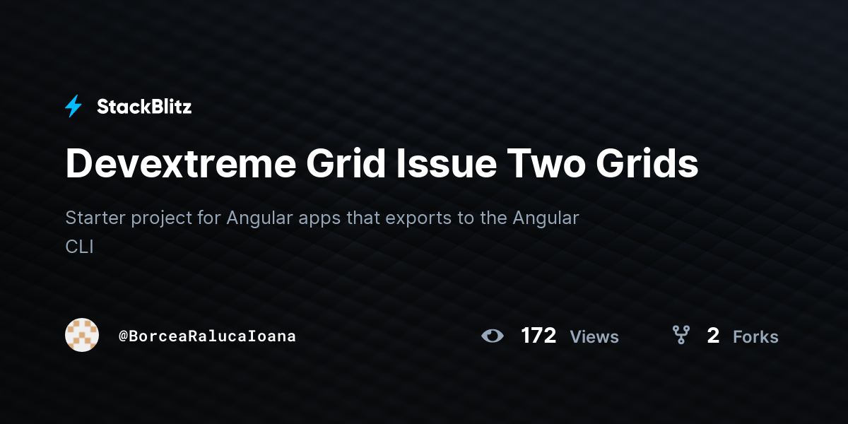 Devextreme Grid Issue Two Grids - StackBlitz