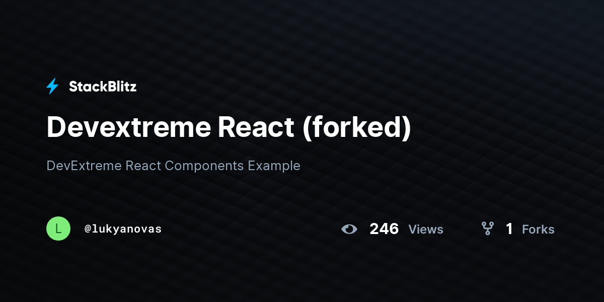 Devextreme React (forked) - StackBlitz