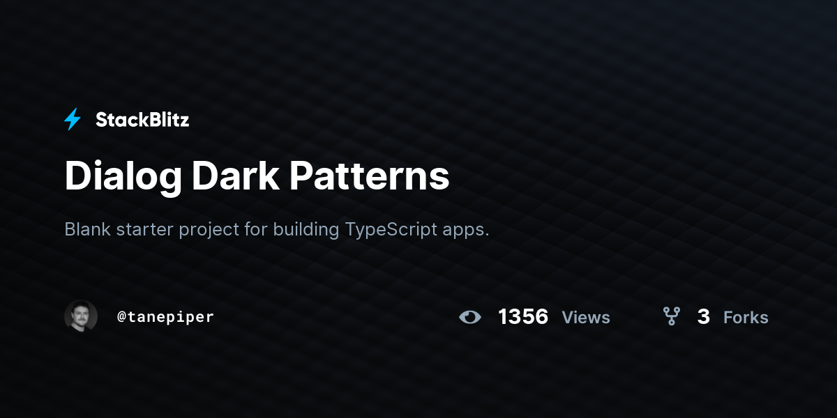Dialog Dark Patterns - StackBlitz