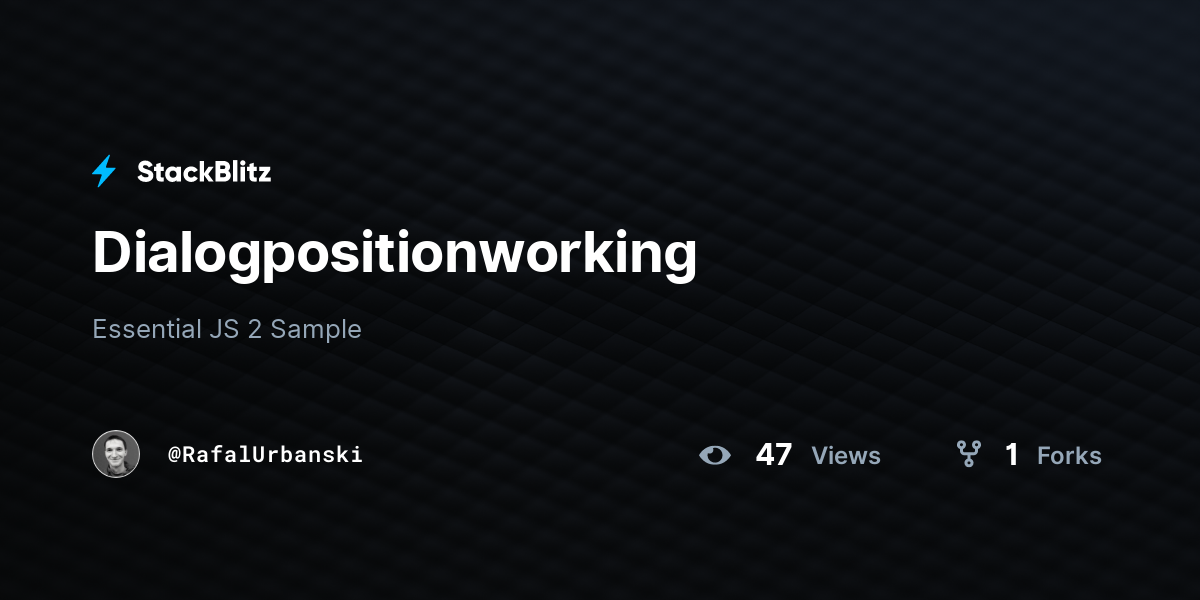 Dialogpositionworking - StackBlitz