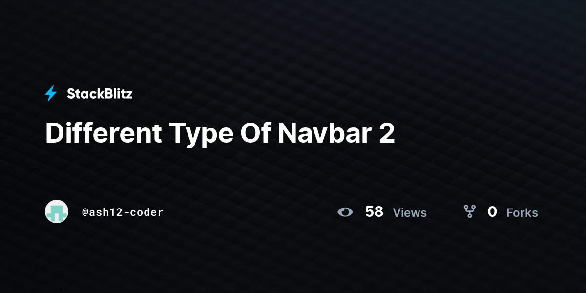 Different Type Of Navbar 2 - StackBlitz