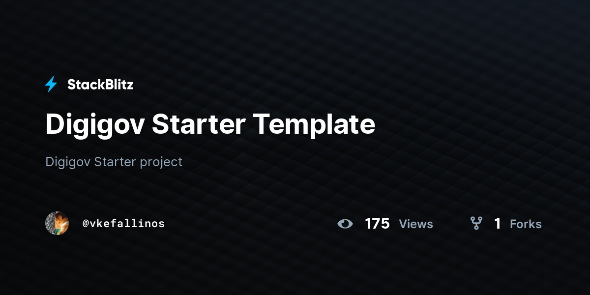 Digigov Starter Template - StackBlitz
