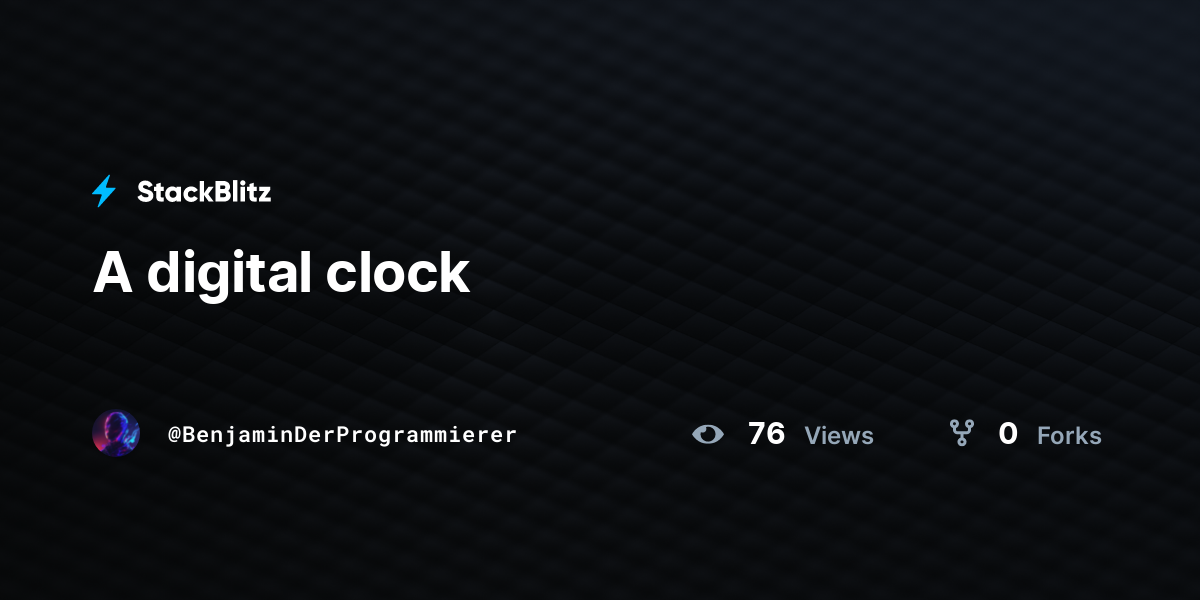 A digital clock - StackBlitz