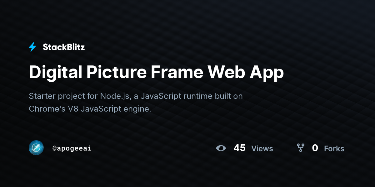 Digital Picture Frame  App StackBlitz