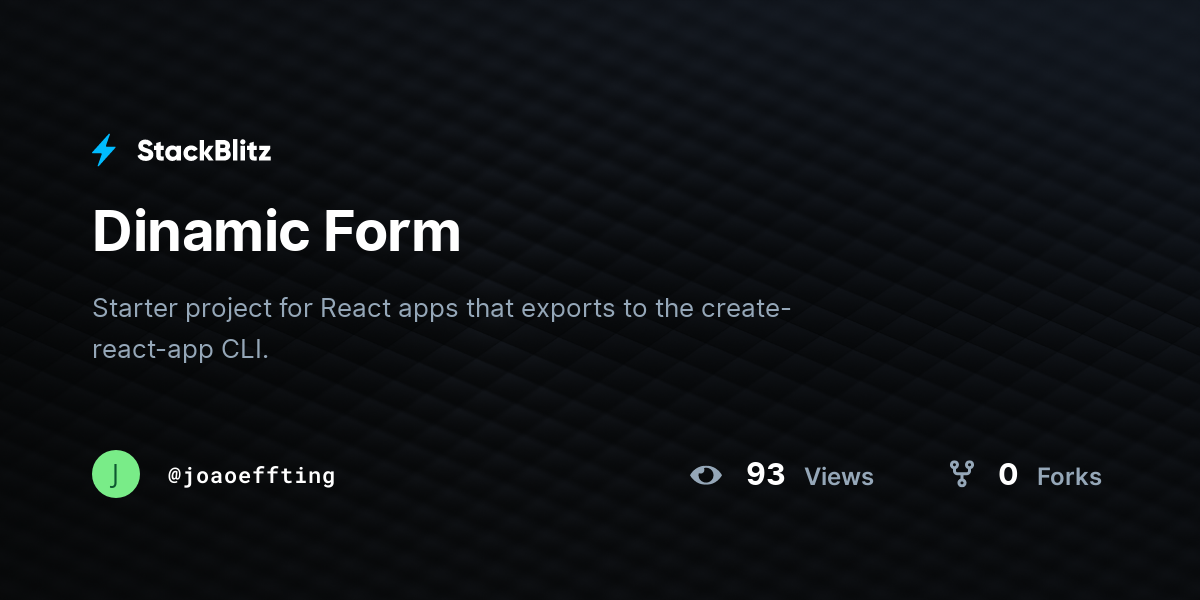 Dinamic Form - StackBlitz