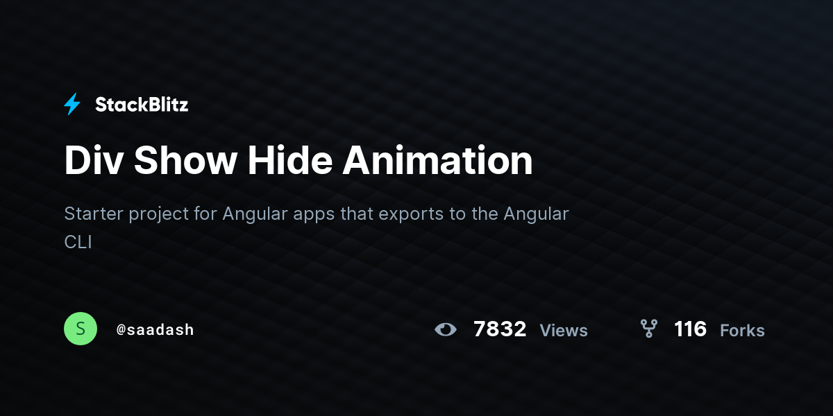 Div Show Hide Animation - StackBlitz