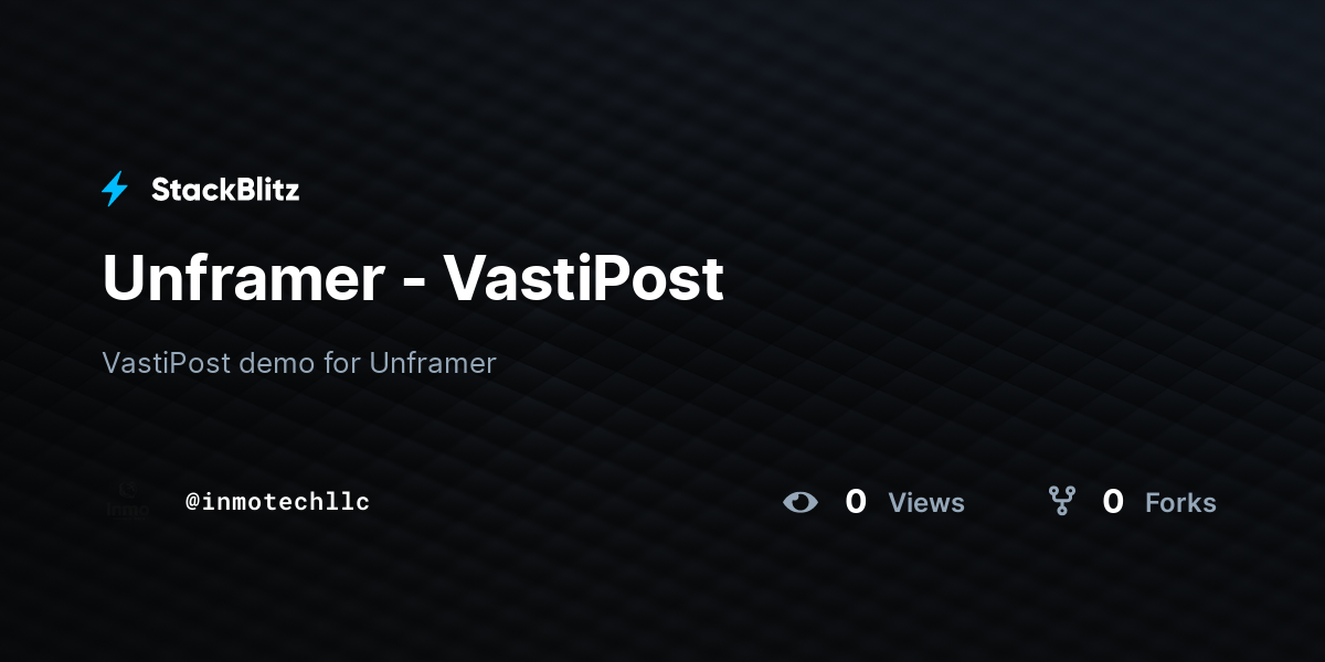 Unframer - VastiPost - StackBlitz