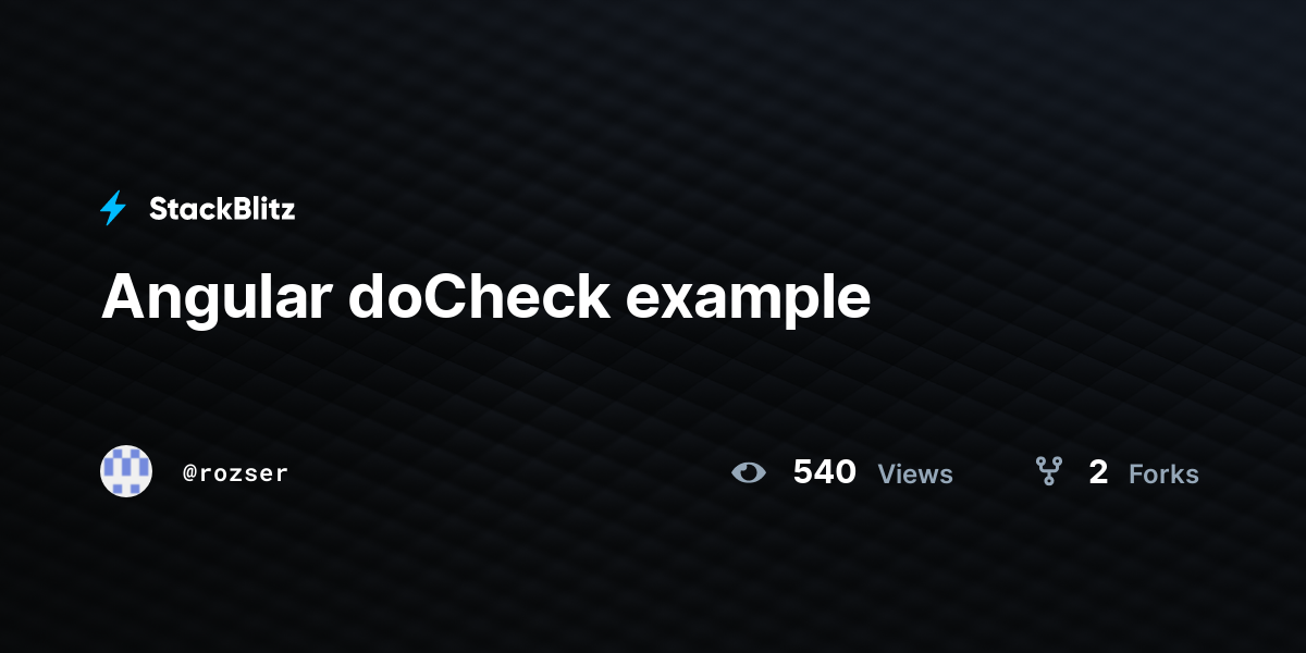 Angular doCheck example - StackBlitz