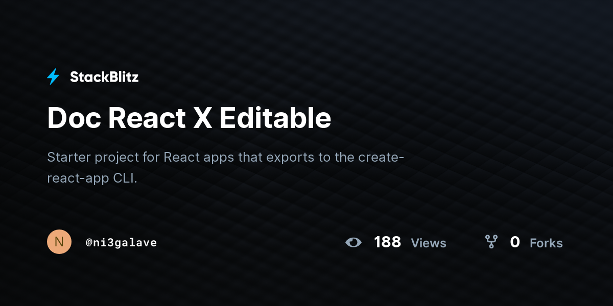 Doc React X Editable - StackBlitz