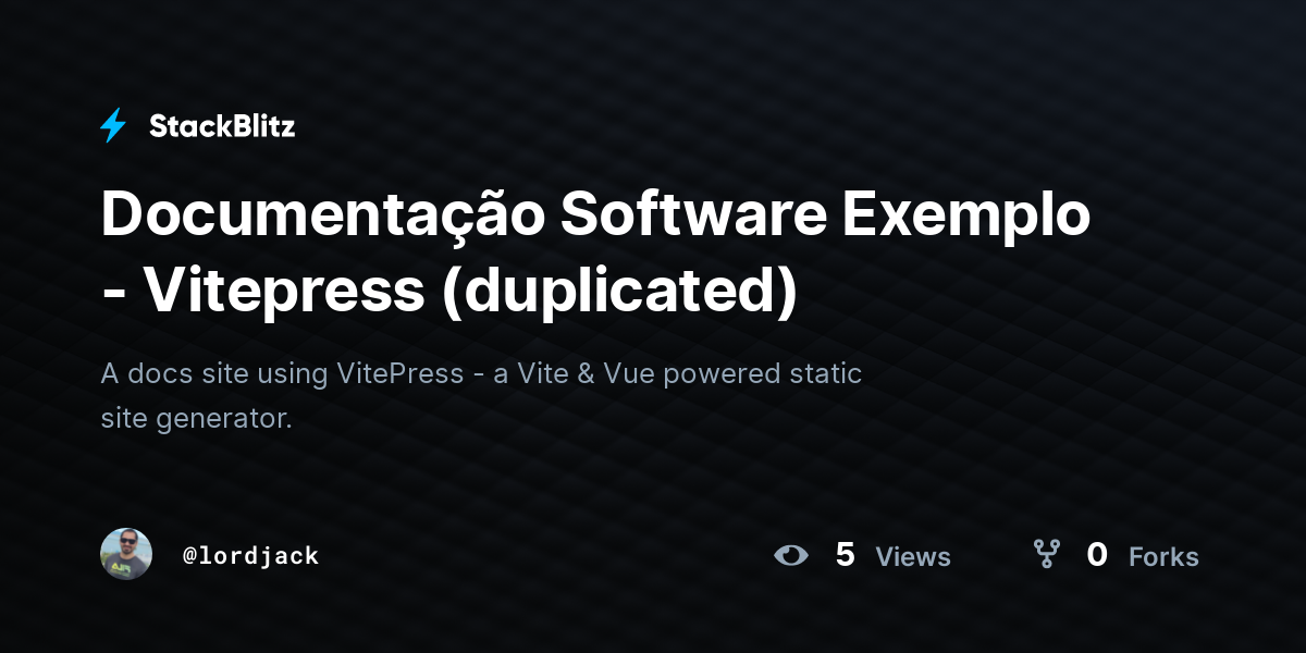 Documentação Software Exemplo - Vitepress (duplicated) - StackBlitz