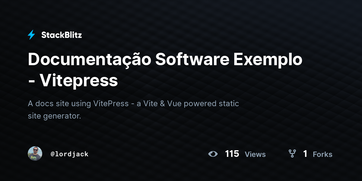 Documentação Software Exemplo - Vitepress - StackBlitz