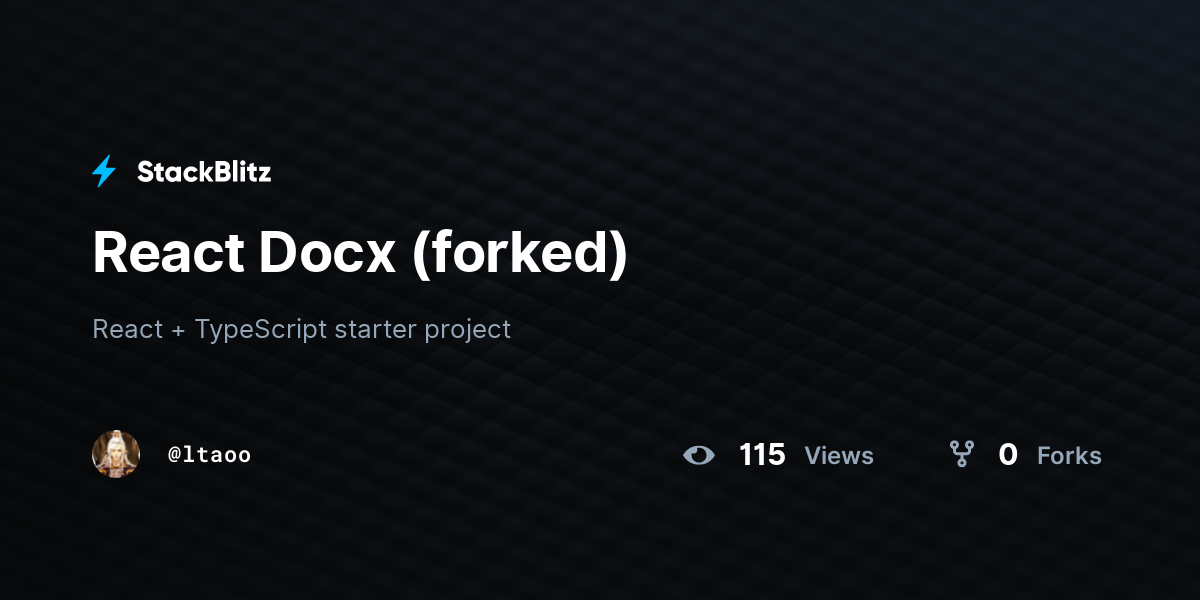 React Docx (forked) - StackBlitz