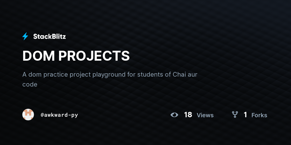 DOM PROJECTS - StackBlitz