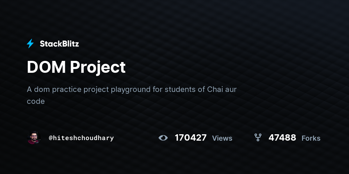 Dom Project Stackblitz