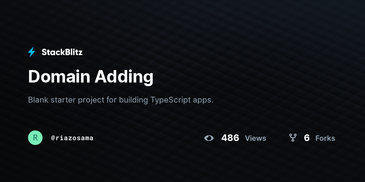 Domain Adding - StackBlitz