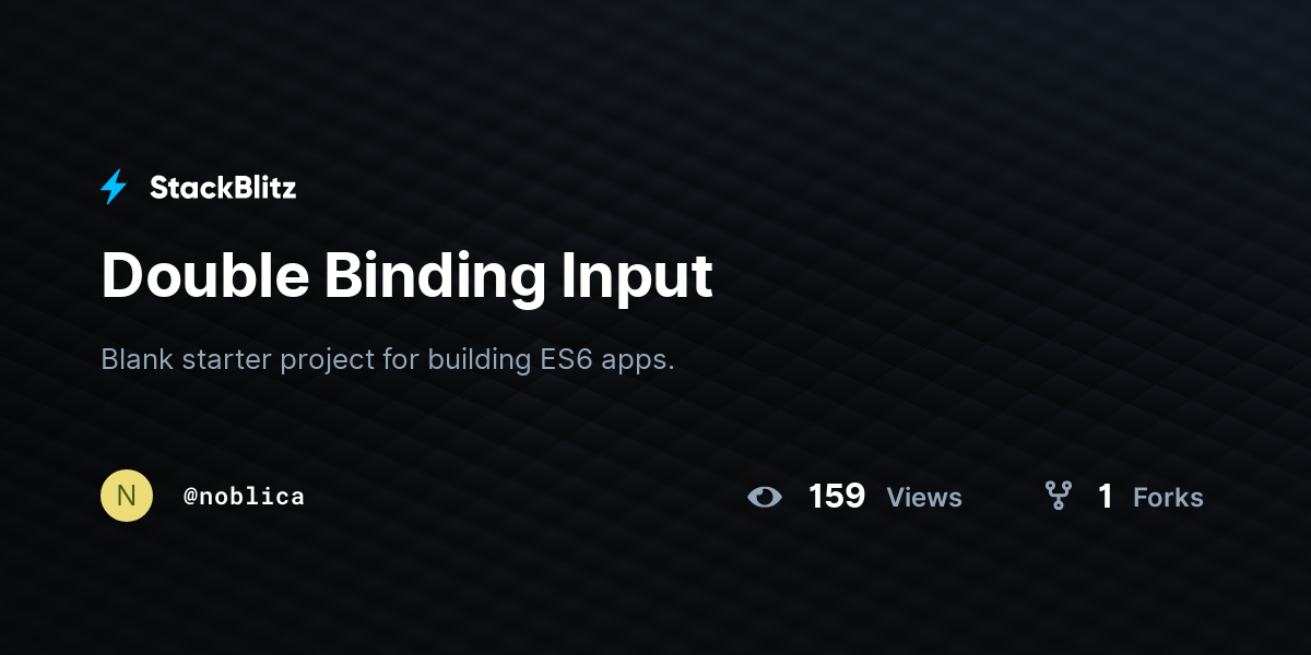 Double Binding Input - StackBlitz