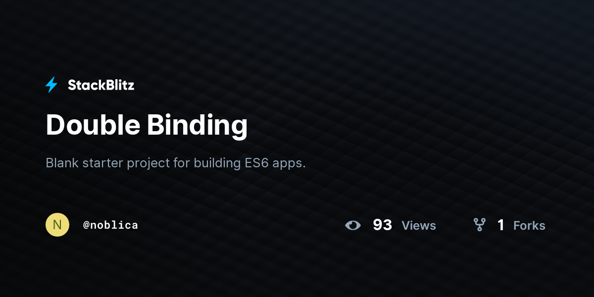 Double Binding - StackBlitz