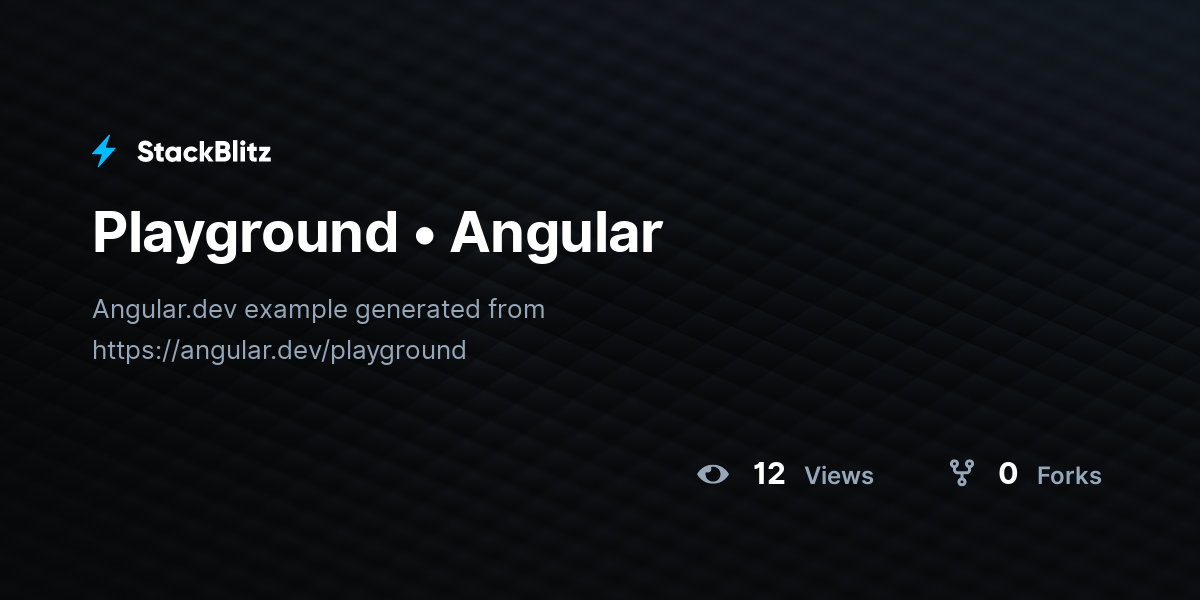 Playground • Angular - StackBlitz