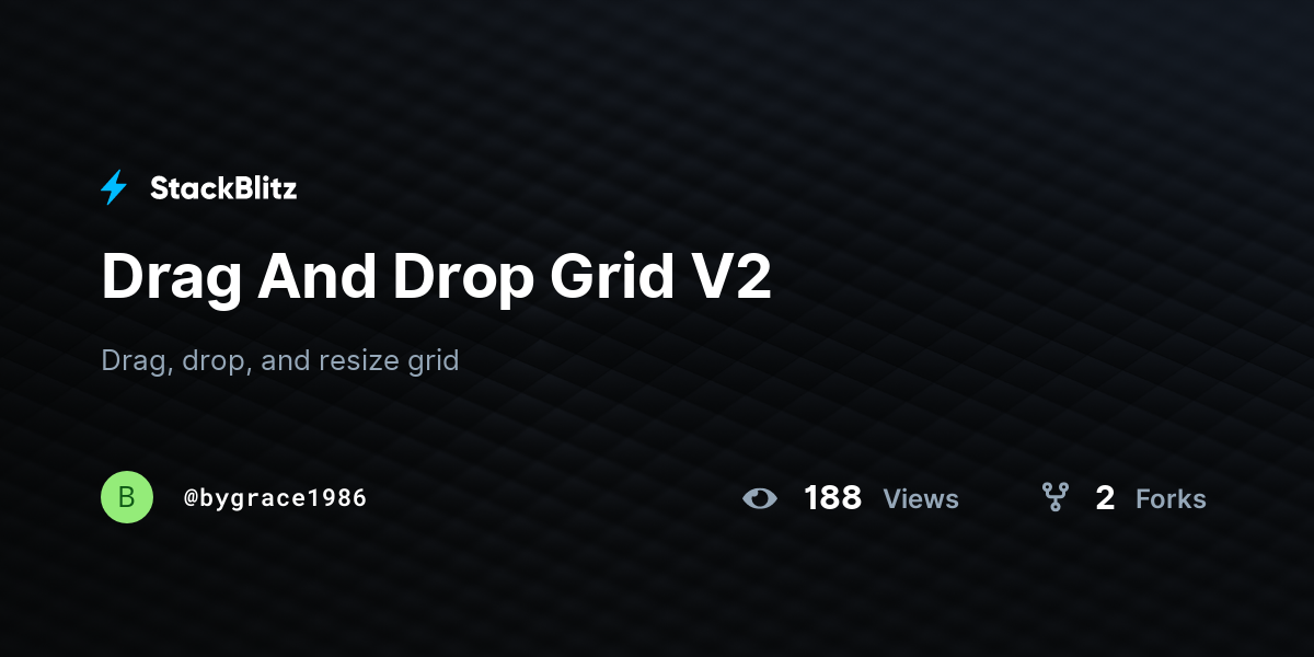 Drag And Drop Grid V2 - StackBlitz