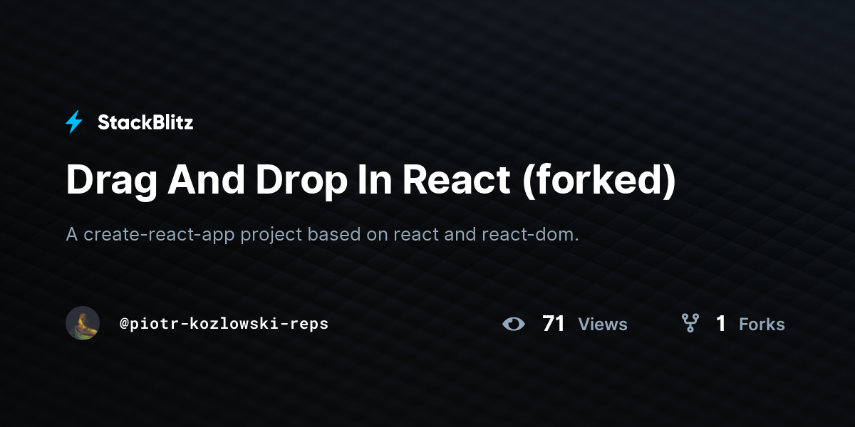 Drag And Drop In React (forked) - StackBlitz