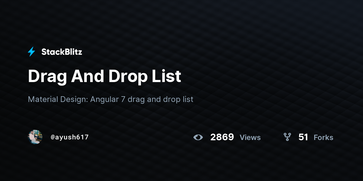 Drag And Drop List - StackBlitz