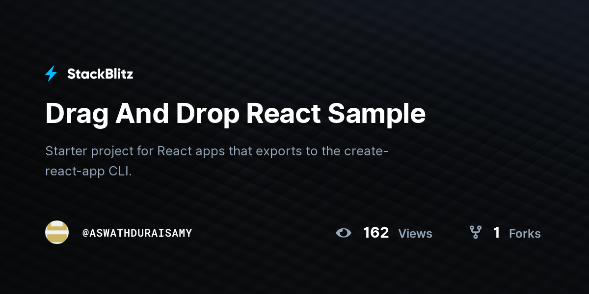 Drag And Drop React Sample - StackBlitz