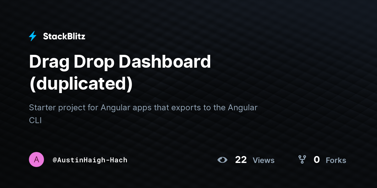 Drag Drop Dashboard (duplicated) - StackBlitz