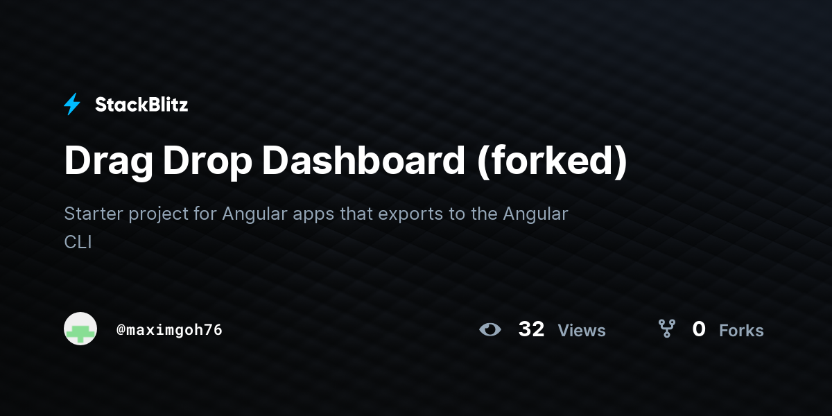 Drag Drop Dashboard (forked) - StackBlitz