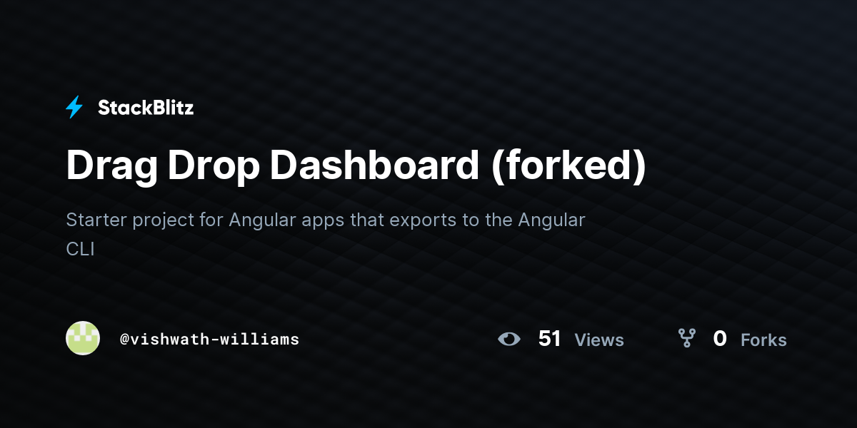 Drag Drop Dashboard (forked) - StackBlitz