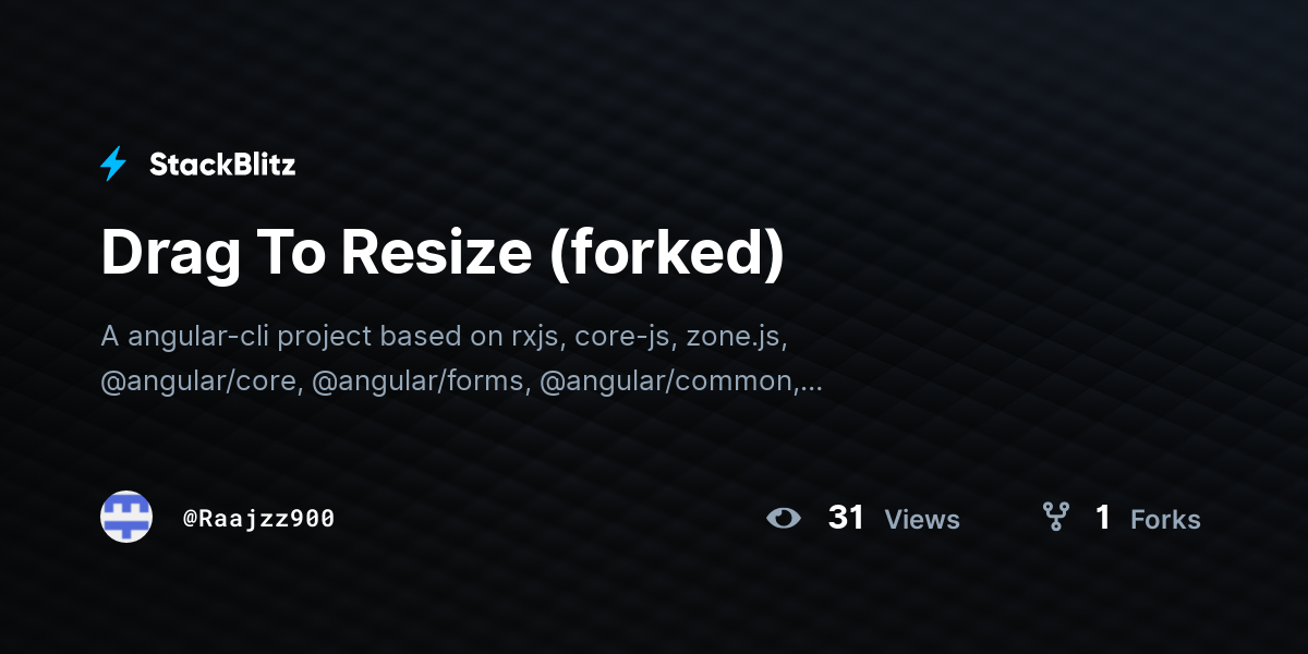 Drag To Resize (forked) - StackBlitz