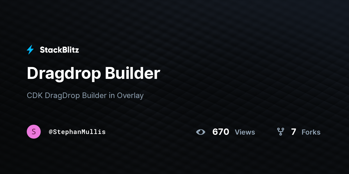 Dragdrop Builder - StackBlitz