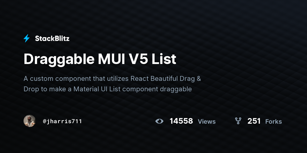 Draggable MUI V5 List - StackBlitz