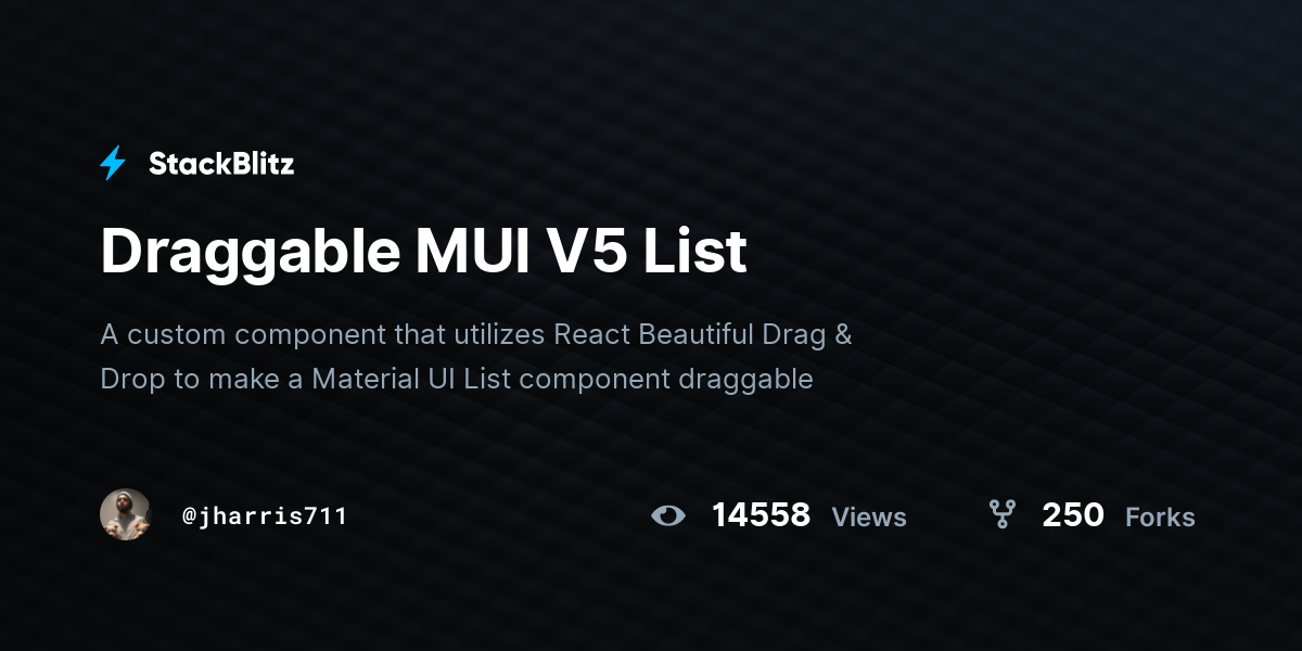 Draggable MUI V5 List - StackBlitz