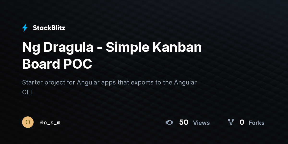 Ng Dragula - Simple Kanban Board POC - StackBlitz