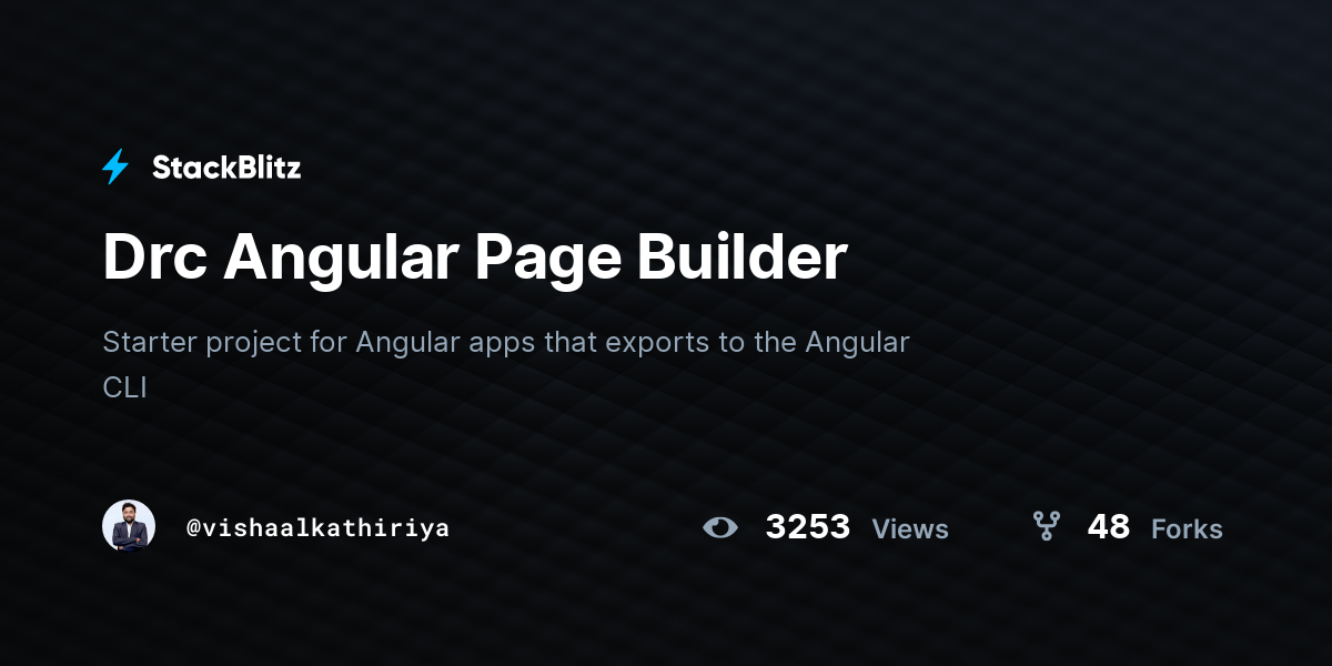 Drc Angular Page Builder StackBlitz