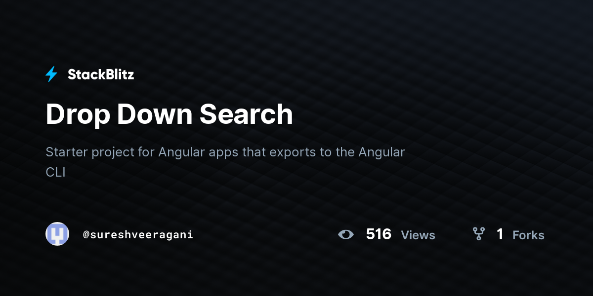Drop Down Search - StackBlitz