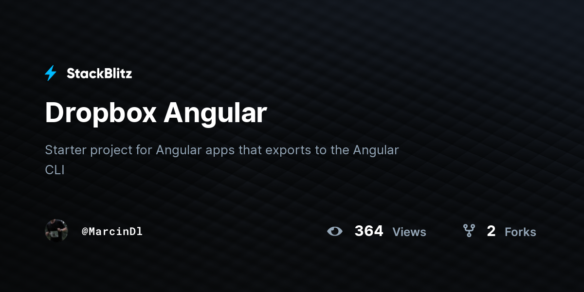 Dropbox Angular - StackBlitz