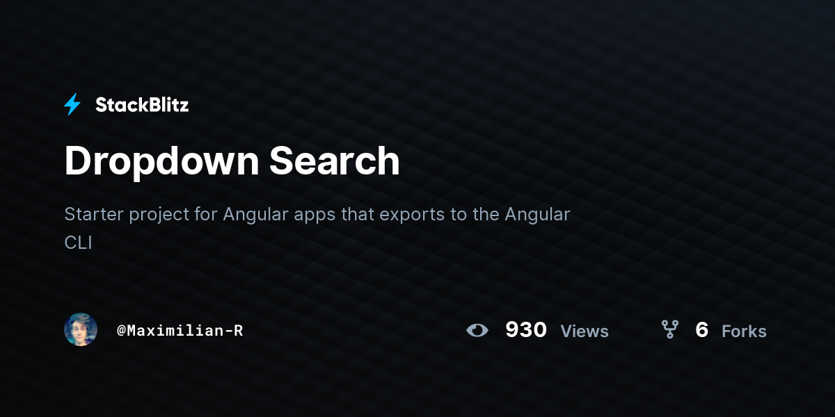 Dropdown Search - StackBlitz