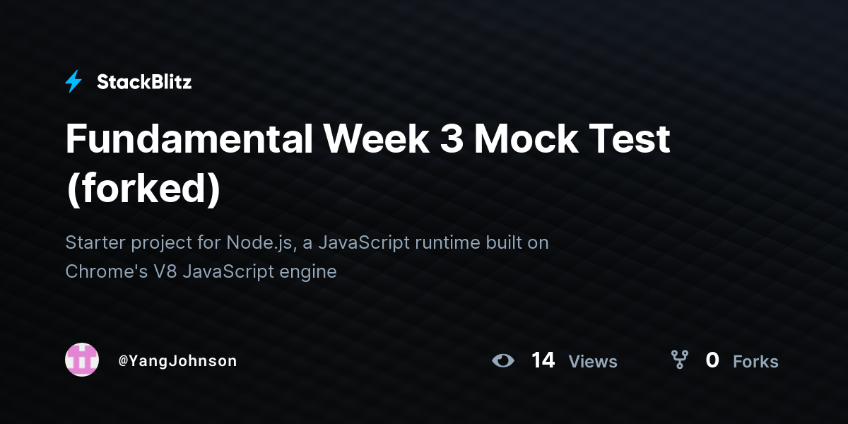 Fundamental Week 3 Mock Test (forked) - StackBlitz