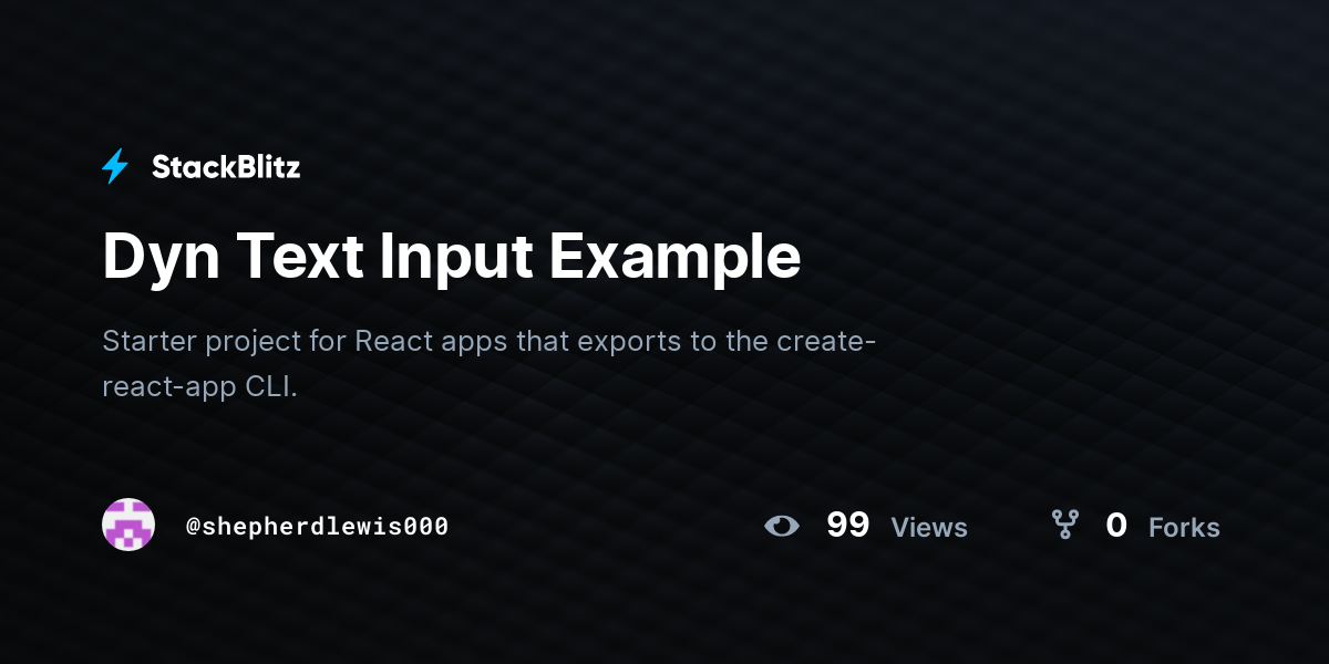 Dyn Text Input Example - StackBlitz