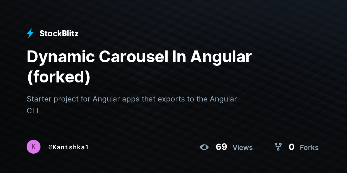 Dynamic Carousel In Angular (forked) - StackBlitz