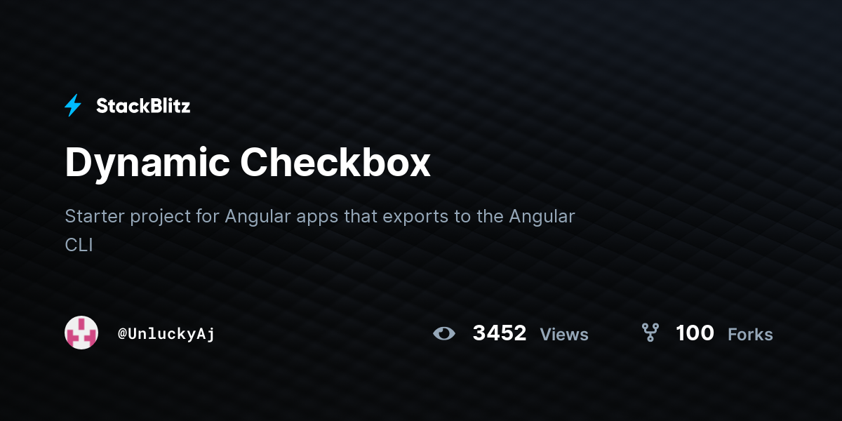 Dynamic Checkbox - StackBlitz