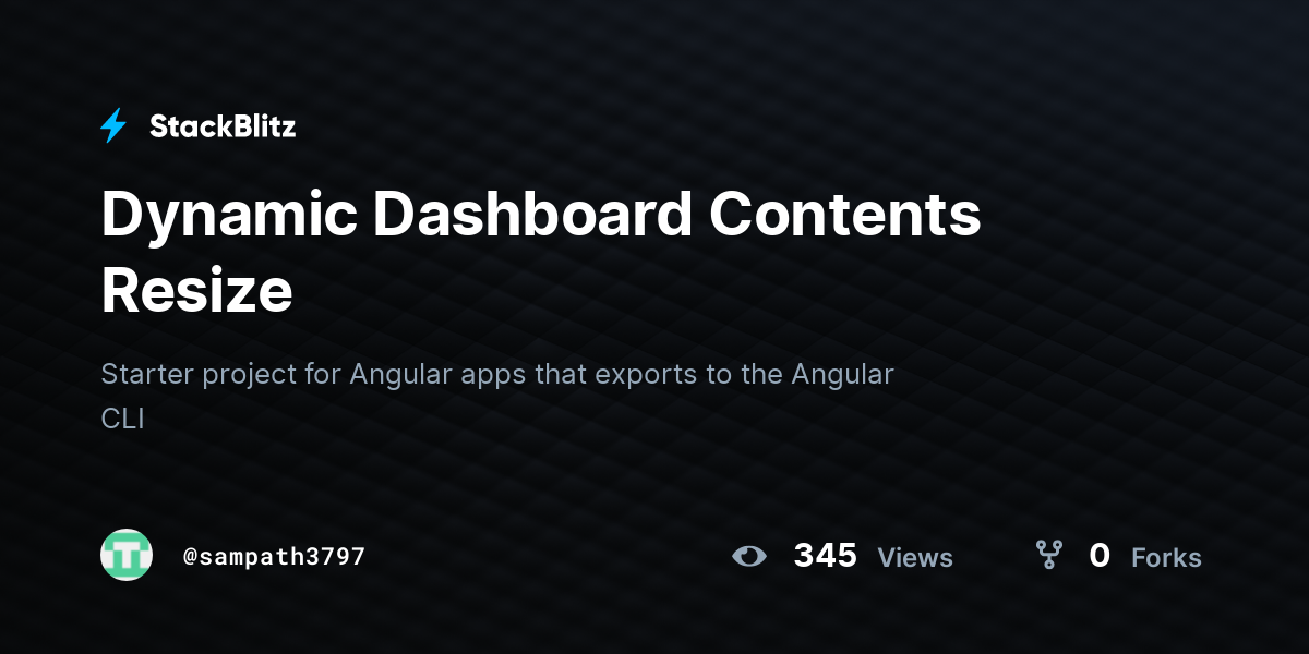 Dynamic Dashboard Contents Resize - StackBlitz