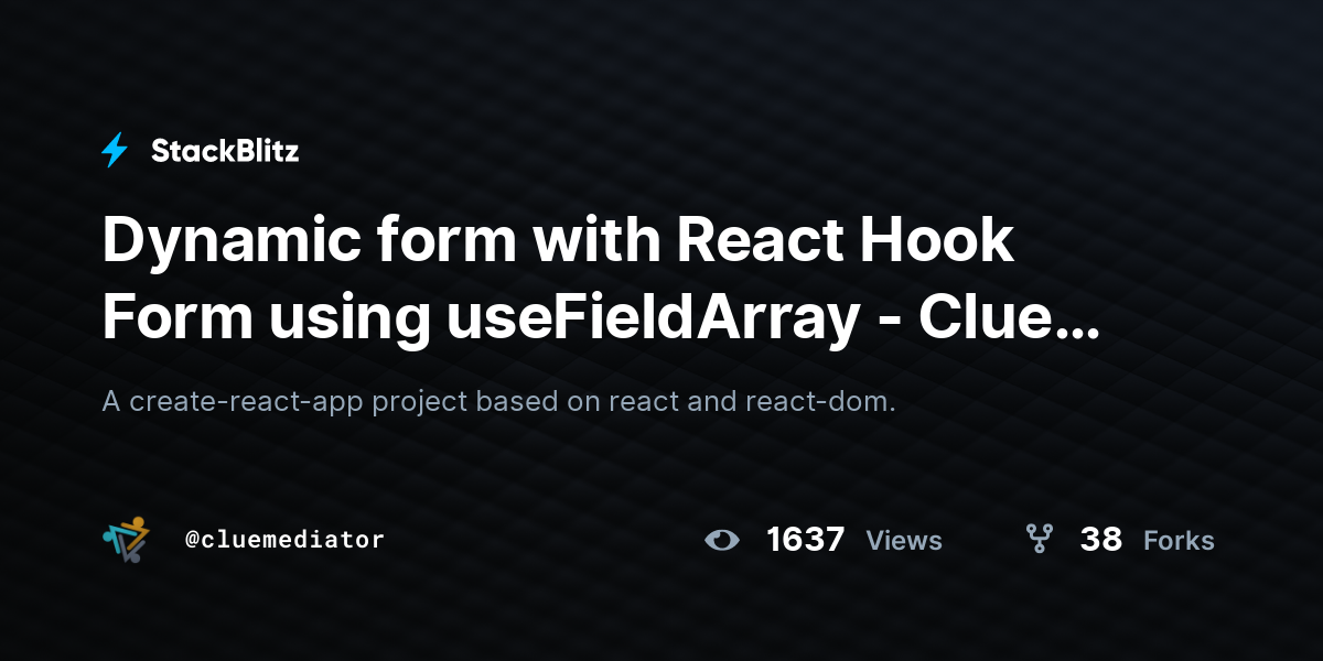 Dynamic form with React Hook Form using useFieldArray - Clue Mediator ...
