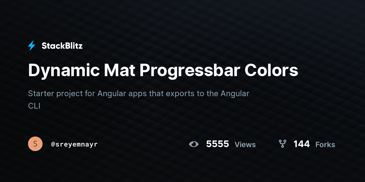 Dynamic Mat Progressbar Colors - StackBlitz
