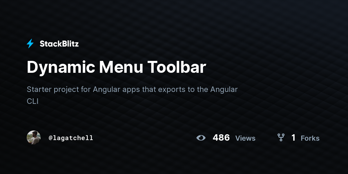 Dynamic Menu Toolbar - StackBlitz