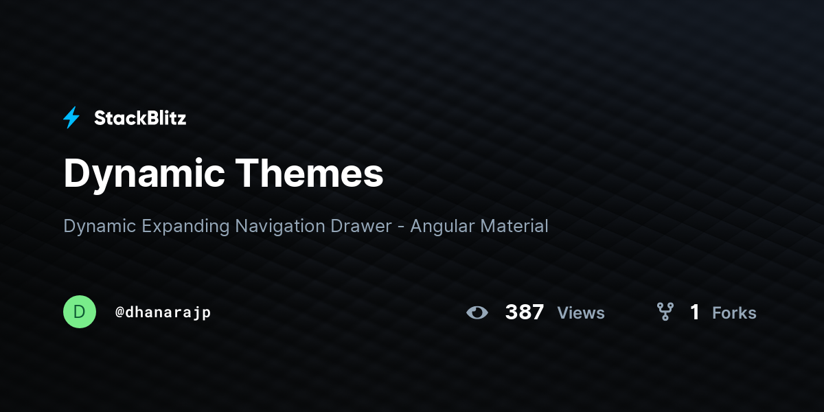 Dynamic Themes - StackBlitz