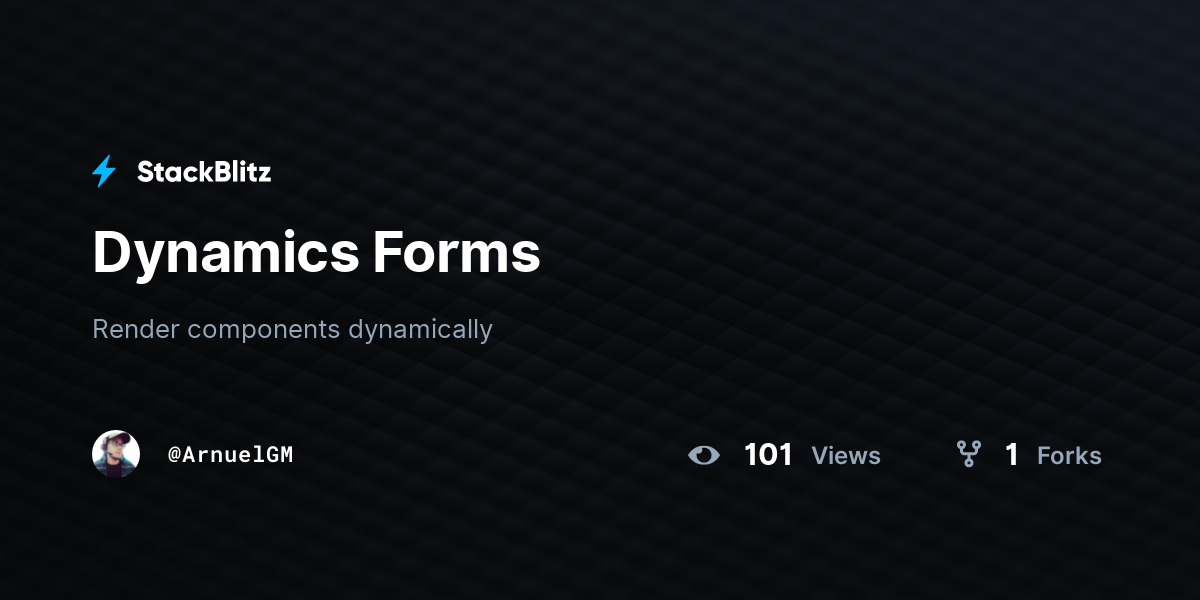Dynamics Forms - StackBlitz