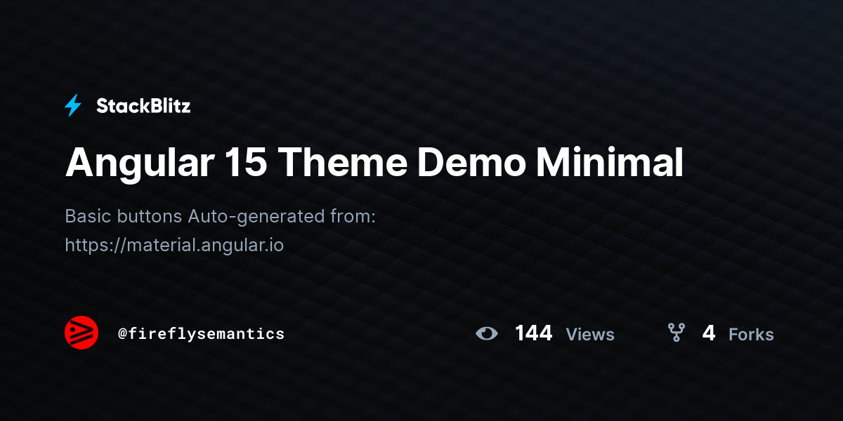 Angular 15 Theme Demo Minimal - StackBlitz