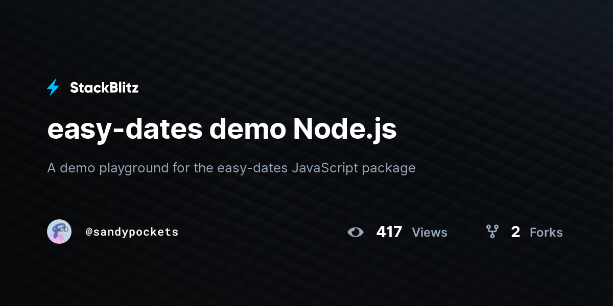 easy-dates demo Node.js - StackBlitz